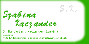 szabina kaczander business card